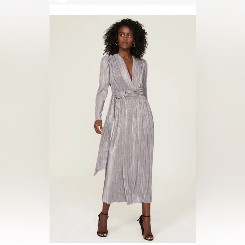 Sabina Musayev Sz Medium Purple Metallic Drape Front Maxi Hadar Dress